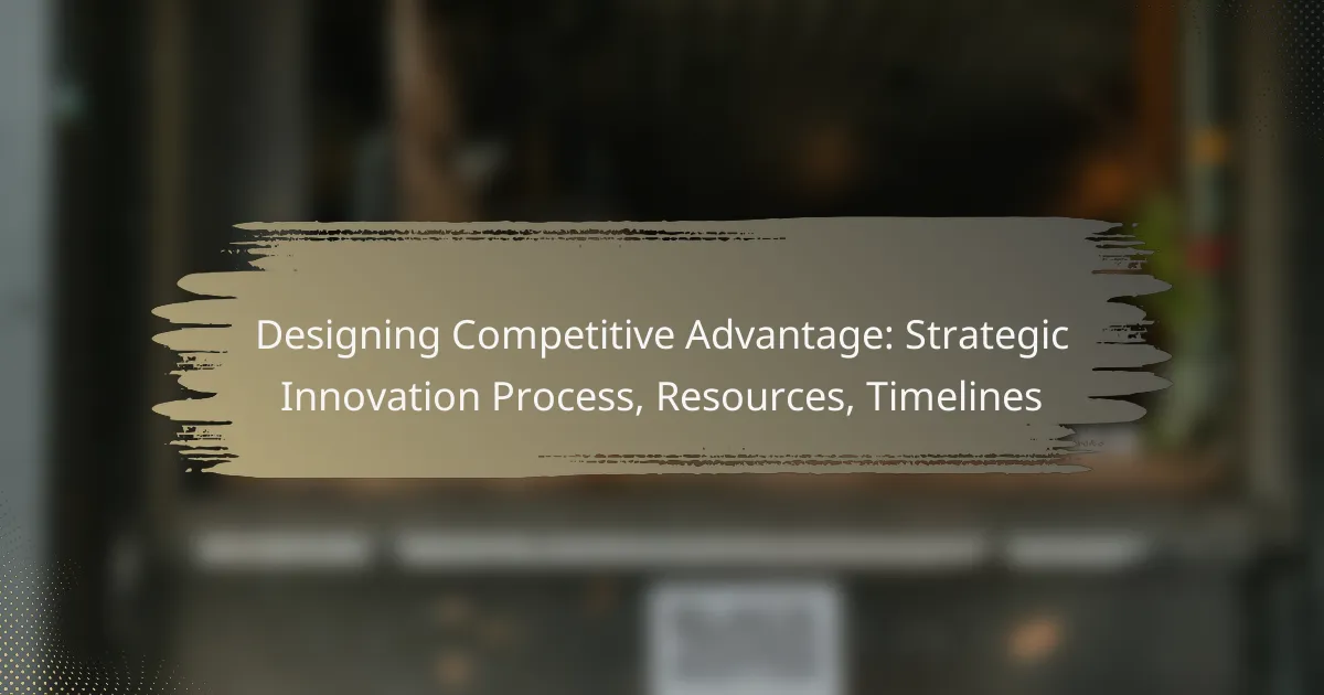 Designing Competitive Advantage: Strategic Innovation Process, Resources, Timelines