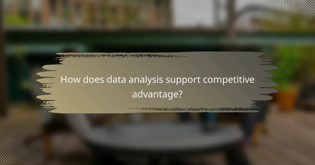 How does data analysis support competitive advantage?