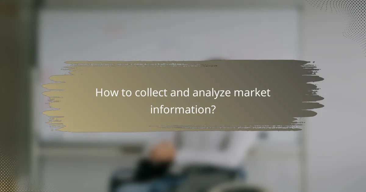 How to collect and analyze market information?