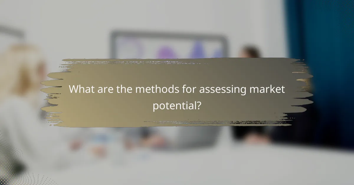 What are the methods for assessing market potential?